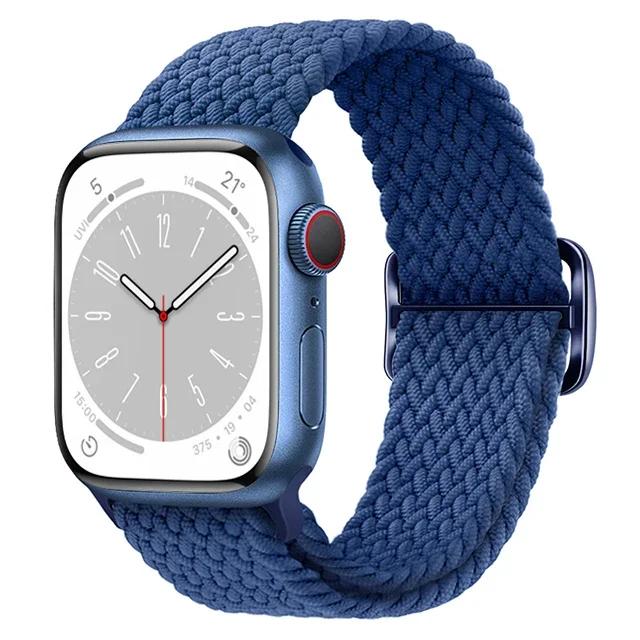 Braided Solo Loop For Apple Watch Ultra Band 40mm 44mm 41mm 38mm 49mm 45mm Elastic Nylon Bracelet iWatch Series 9 8 7 3 Se Strap