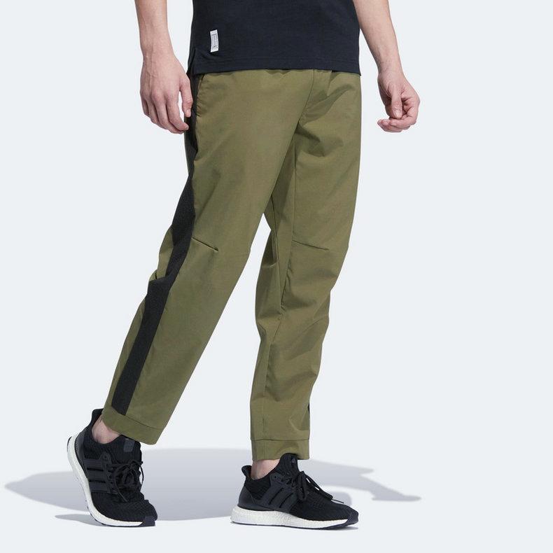 Adidas Logo Print Side Stripe Straight-Leg Casual Pants Men Bottoms Army-Green HE5155
