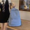Solid Color Preppy Style Backpack Large Capacity Teenagers Shoulder Bag Students School Bag  Travel