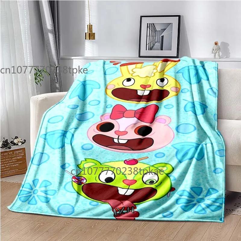Happy Tree Friend Cartoon Blankets,Soft Warm Throw Blanket,for Bathroom Bedroom Living Room Sofa Bed Car,brighday Gift