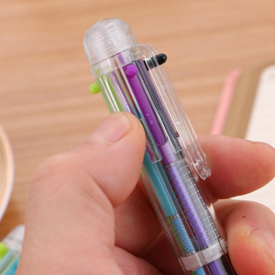 20 PCS Multicolor Ballpoint Pen 6 Colors 0.5mm RetractableTransparent Simple Ballpoint Pens Suitable Office School Use Graduation Season Back School