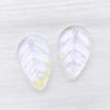 Set of 20 Mixed White, Green & Transparent Glass Leaf Charms for DIY Jewelry