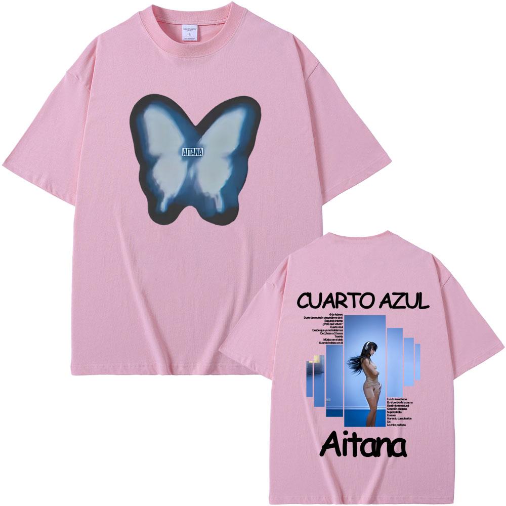 Hot Sale Singer Aitana Cuarto Azul Album Graphic Tshirt Men Women Fashion Pop Music T Shirts Cotton Casual Oversized Tshirts