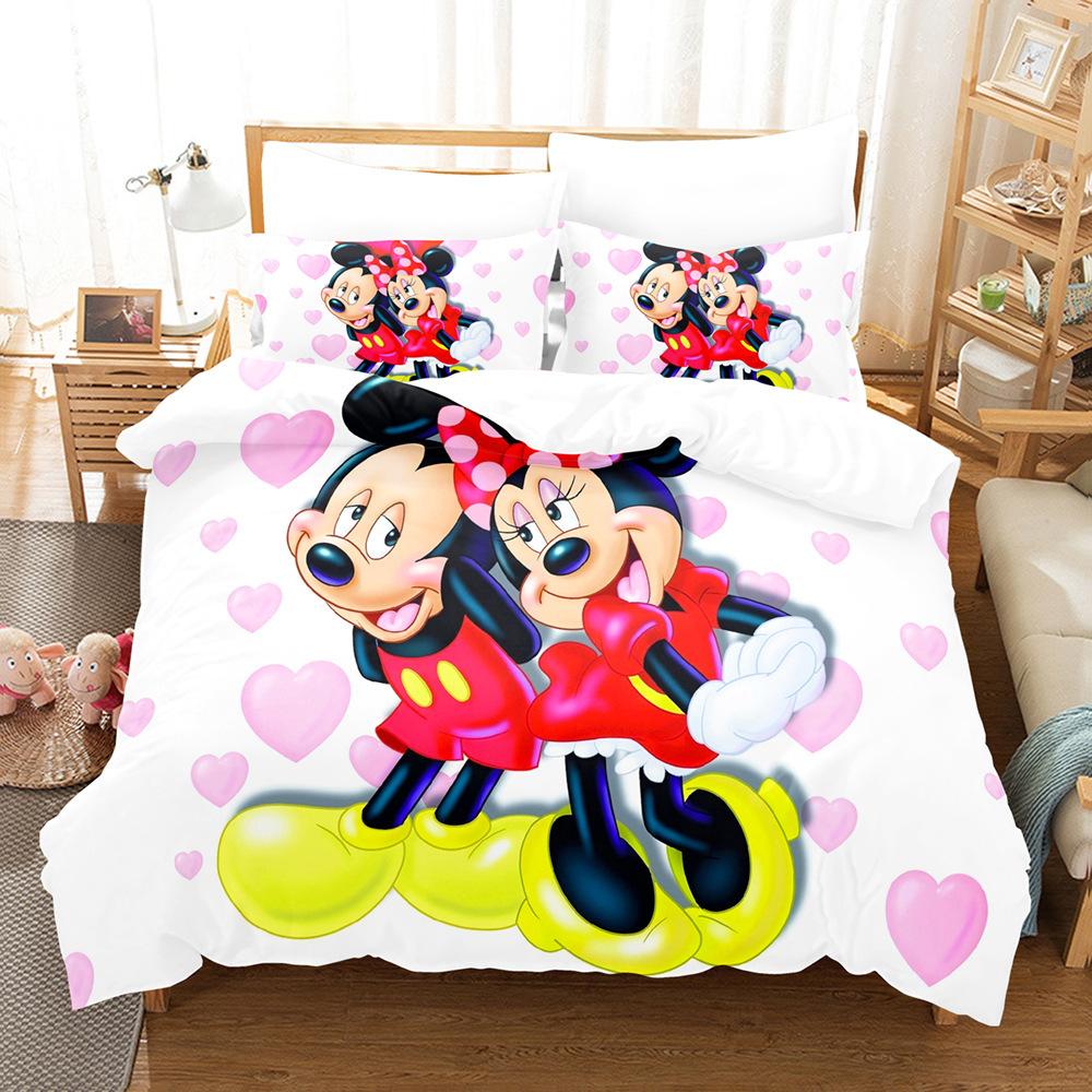 3D Cartoon Animation Bedding Three-Piece Digital Printing Microfiber Polyester Cotton Quilt Cover