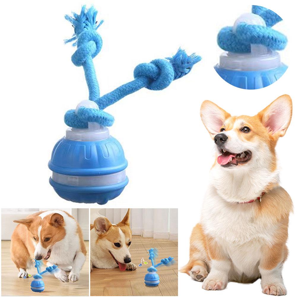 Interaktivní hračky pro psy USB dobíjecí míček pro psy aktivovaný pohybem s lanem Pískací hračka pro štěňata/malé psy