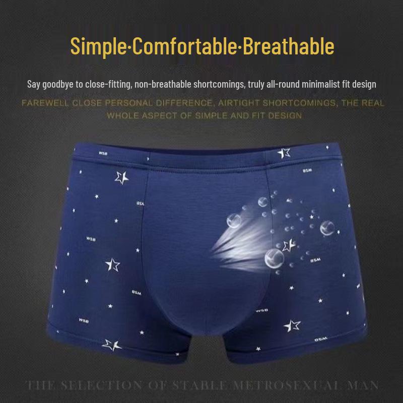 Men's 100% Cotton Breathable Boxer Briefs - Mid-Waist, Sweat-Absorbent, Loose Fit, Plus Size.