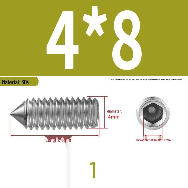 12.9 Edelstahl 304 Innensechskant Kegelspitze Gewindestift M2/M3
