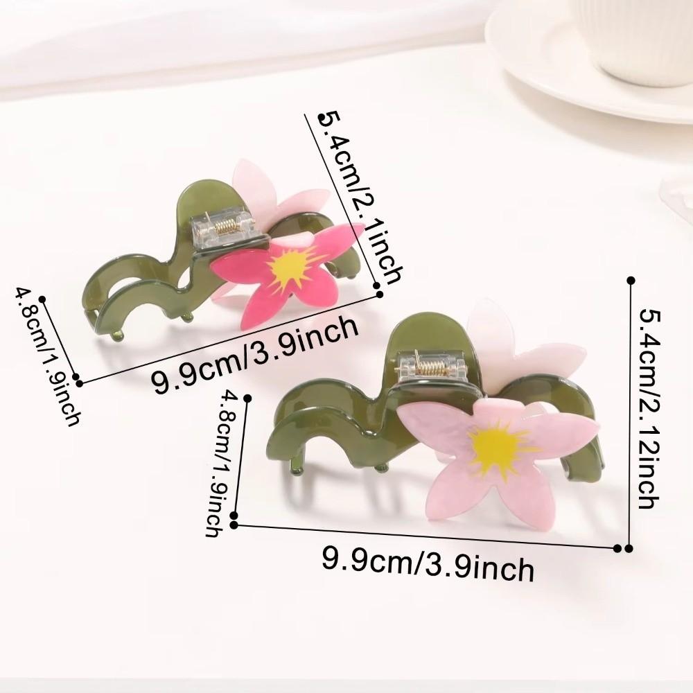 Creative Hairpin Flower Hair Claw Colorful Geometry Acetate Shark Clip Forest Style Korean Style Hair Grab Clip Vacation