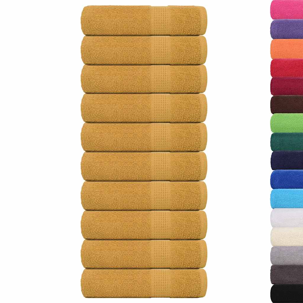 Vidaxl Ręczniki Do Rąk 10 Szt. Złoty 50X100 Cm 360 Gsm 100% Bawełna