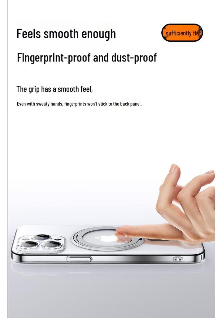 iPhone 16 Case: Rotating Magnetic Stand, Ultra-thin Electroplated for 13, 14 Pro Max, 15