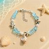 Ocean Charm Female Irregular Crushed Stone Starfish Conch Adjustable Bracelet Silver Color Summer Jewelry For Women
