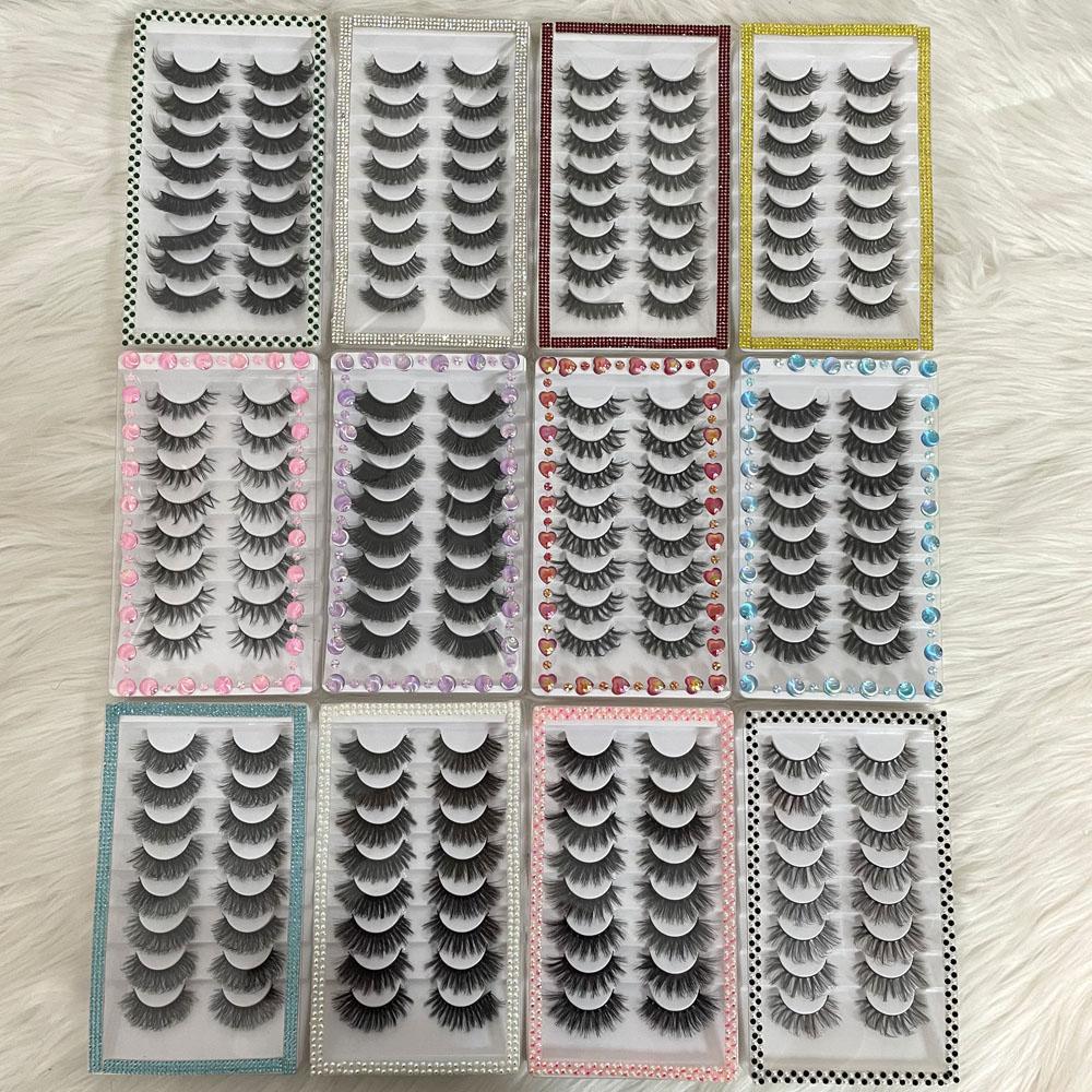 Wholesale Wispy Faux Mink Full Strip 3D Multi Layered Black 8MM-30MM Cruelty-Free Durable Eyelashes Targeted Vendor