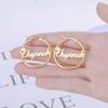 Sipuris Stainless Steel Personalized Customize Name Hoop Earrings Jewelry For Women Girls Circle Earring Fashion 30-60 MM