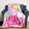 Customiz Name Personality Peppa Pig  Blanket Soft &Warm Sofa Office Bed Travel Lunch Break Blanket, Gift Suitable All Seasons