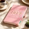 Lined Writing Notebook for Notes 2027 English Weekly Planner A5, 320 Page Schedule with Elastic Monthly Index Productivity Band & Pen Holder,