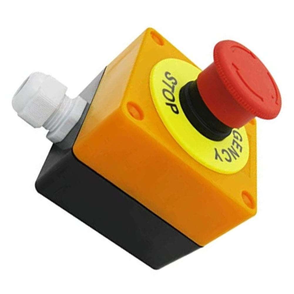 10A 1NC Latching Mushroom Head E-Stop Button for Industrial Machinery Control Panels and Safety-Critical Electrical Systems