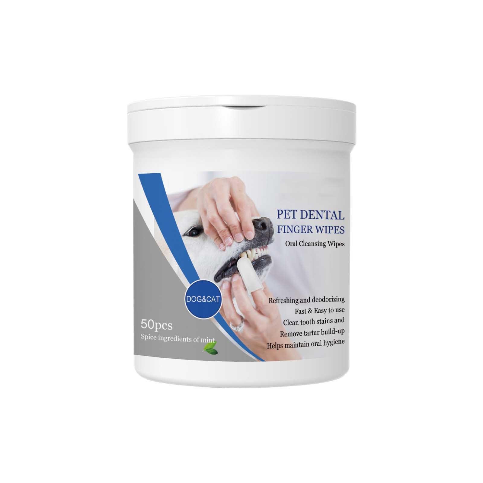 

Салфетки для чистки зубов домашних животных для собак и кошек, 50 шт., одноразовые салфетки для зубной щетки для собак для уменьшения налета и зубного камня