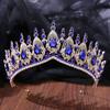 DIEZI New Gift Baroque Luxury Opal Crystal Crown For Women Girls Wedding Elegant Luxury Princess Tiara Party Hair Dress Jewelry