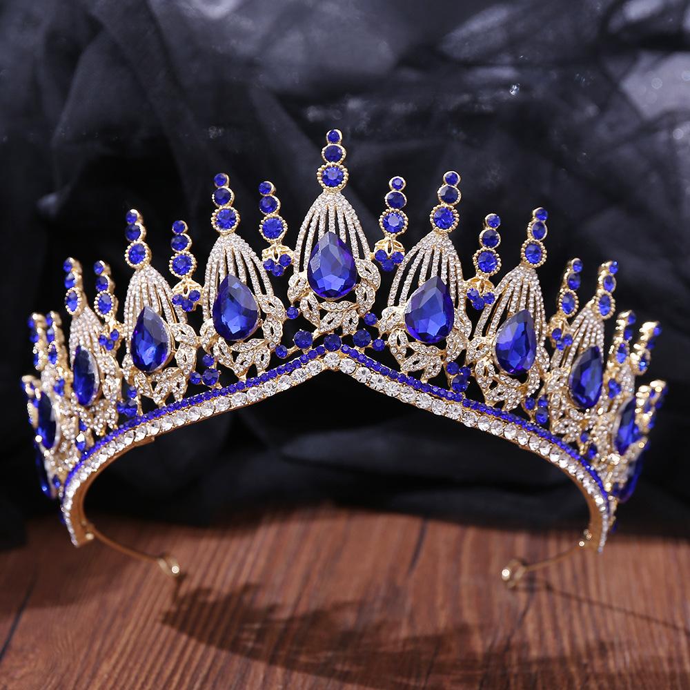 DIEZI New Gift Baroque Luxury Opal Crystal Crown For Women Girls Wedding Elegant Luxury Princess Tiara Party Hair Dress Jewelry