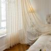 1PC LOZUJOJU 10-20% Blackout French Retro Solid Color Hollow Square Grid Fringe Curtain for Living Room Bedroom Balcony Home Decor
