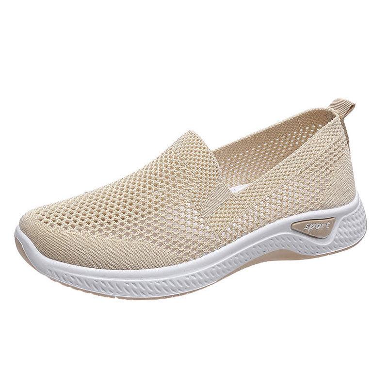 Mesh shoes women's summer new women's shoes one pedal hollow breathable mother shoes soft sole casual women's shoes