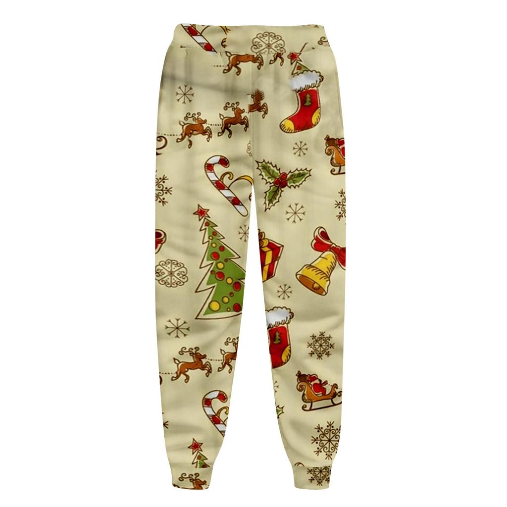 Men's Merry Christmas Sports Casual Jogging Trousers Lightweight Hiking Work Pants Outdoor Pant