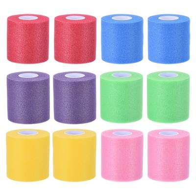 PATIKIL Foam Sports Athletic 30 Yards Breathable Sports Elastic Bandage Roll for Tennis Racket Grip Cushion Wraps for and 6 Colors 12-Pack Pre-Wrap