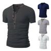 Men Shirt Solid Color Slim Fit Stand Collar Patchwork Summer Men Top for Daily Wear