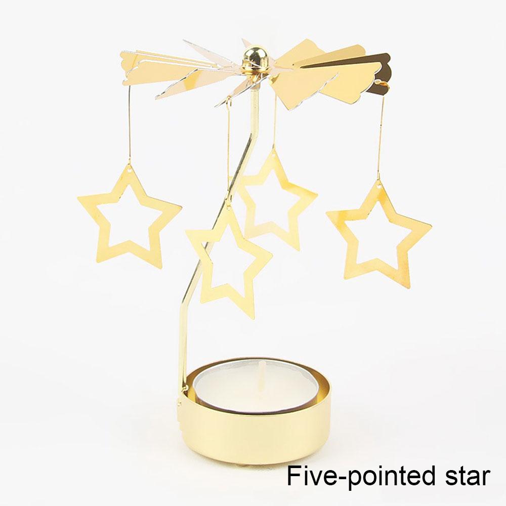 Revolving Lantern Home Decor Candle Holders Wedding Decoration Accessories Candlesticks For Candelabro Centerpiece Vintage