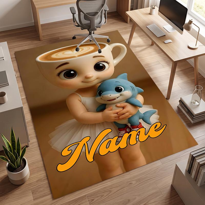 Balerină Cappuccina (1) Covor de birou personalizat cu nume Decor elegant pentru sufragerie, dormitor, bucătărie