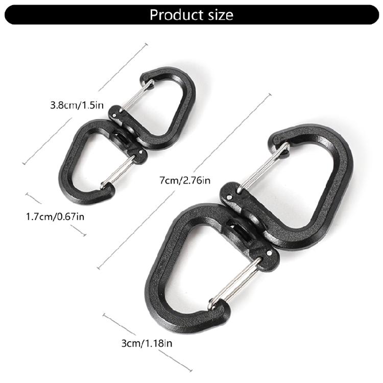 360 Rotating Double Carabiner Mountaineering Buckles Camping Double Hook Portable S Chain Hook Camping Accessories