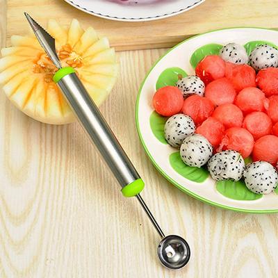 Stainless Steel Double-Sided Melon Baller - Fruit & Vegetable Carving Tool