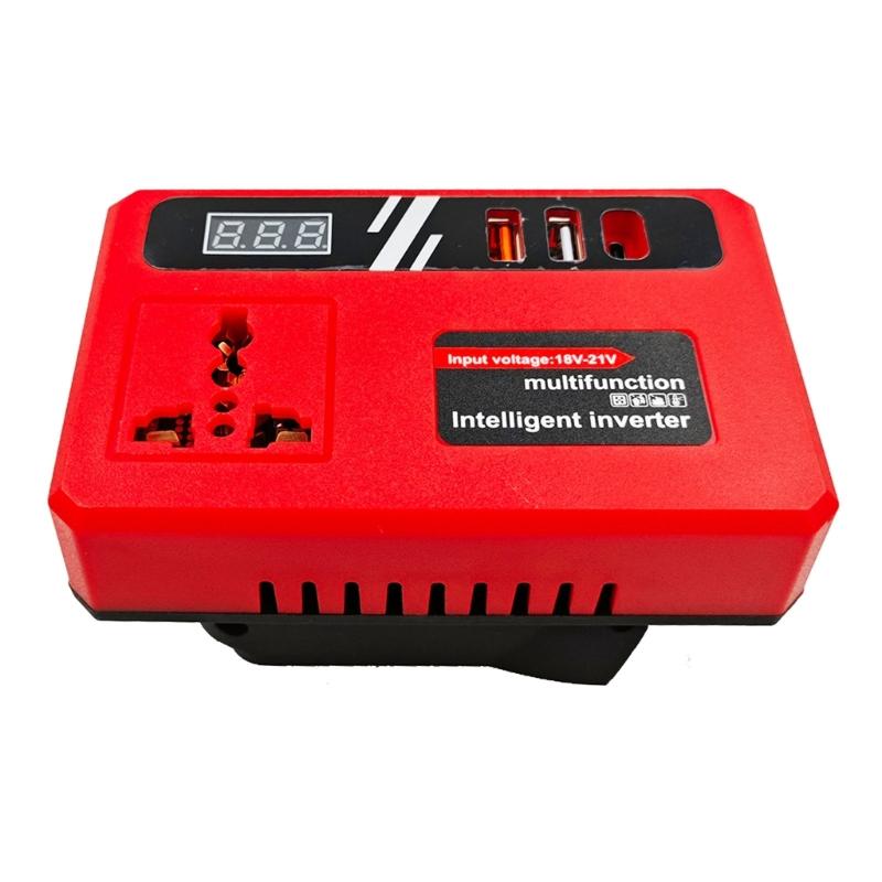 Multiple Outlet Intelligent Battery Inverter 18-21V To 220V Inverter Adapter Power Supply Inverter for Home Appliance
