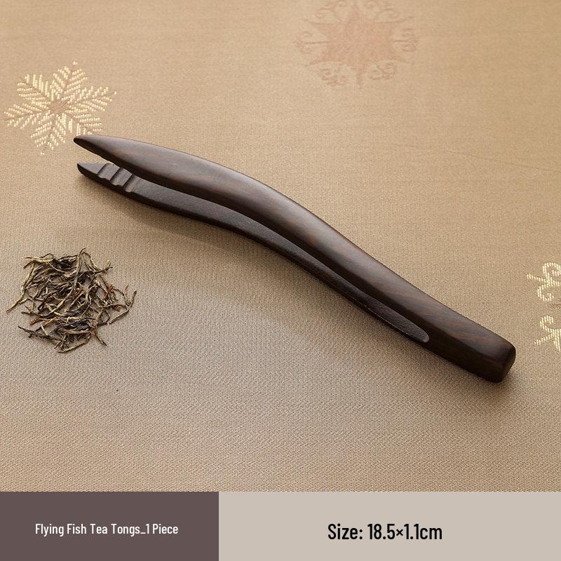 Ebony Solid Wood Kung Fu Tea Ceremony Tool Set (3-Piece)