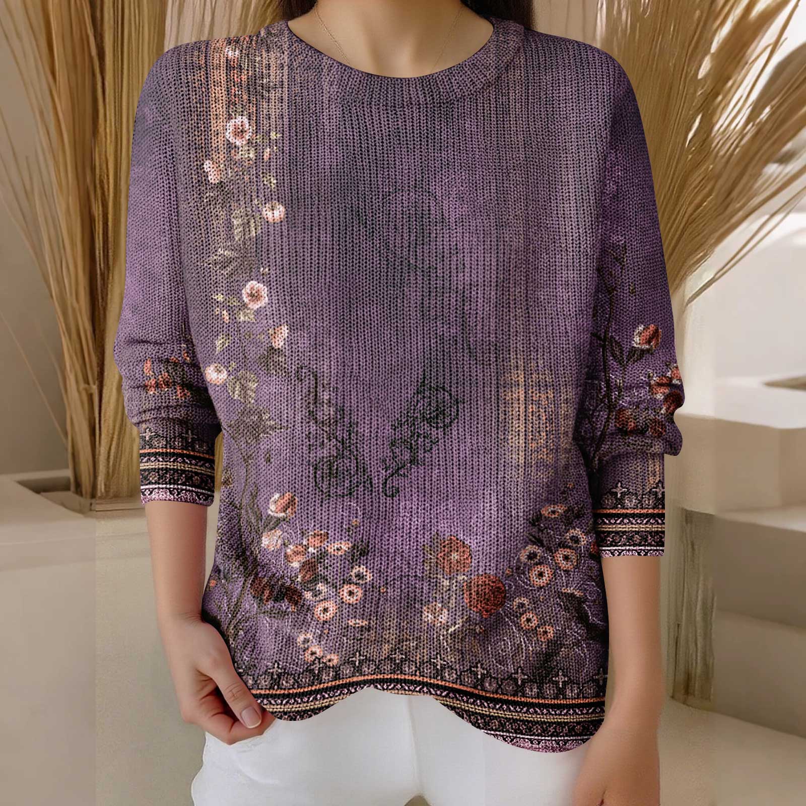 

Пуловеры с длинным рукавом для женщин, с круглым вырезом, повседневные, милые, с принтом, вязаные, оверсайз XXL