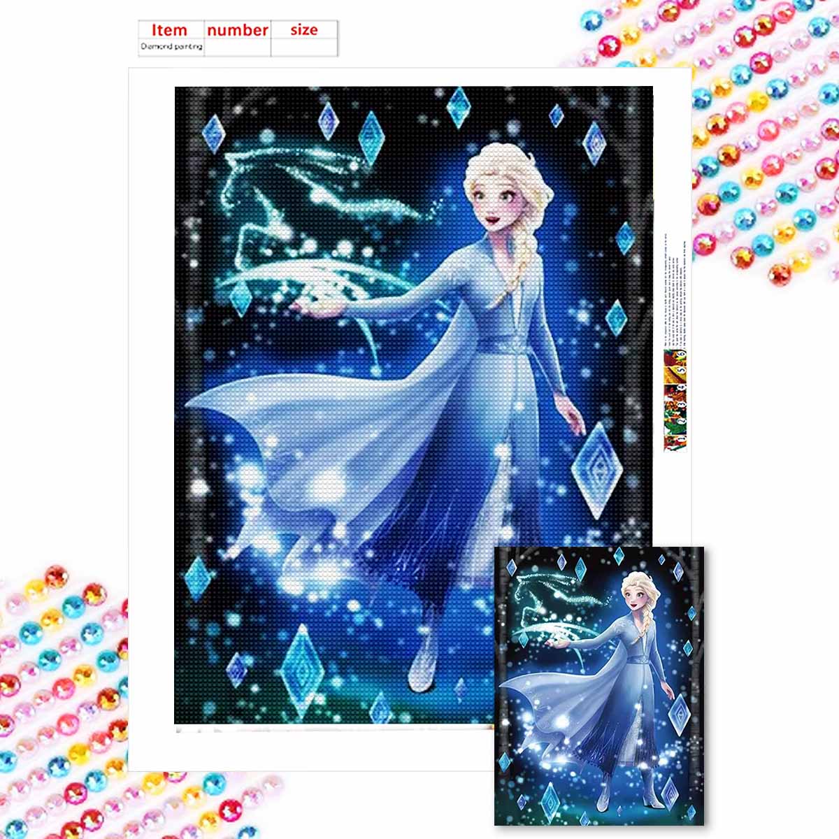 

5D Алмазная Живопись Сделай Сам Платье из Льда и Снега Полная Выкладка Стразами Мозаика Вышивка Изделия Ручной Работы Домашний Декор Подарок Round 20x30cm