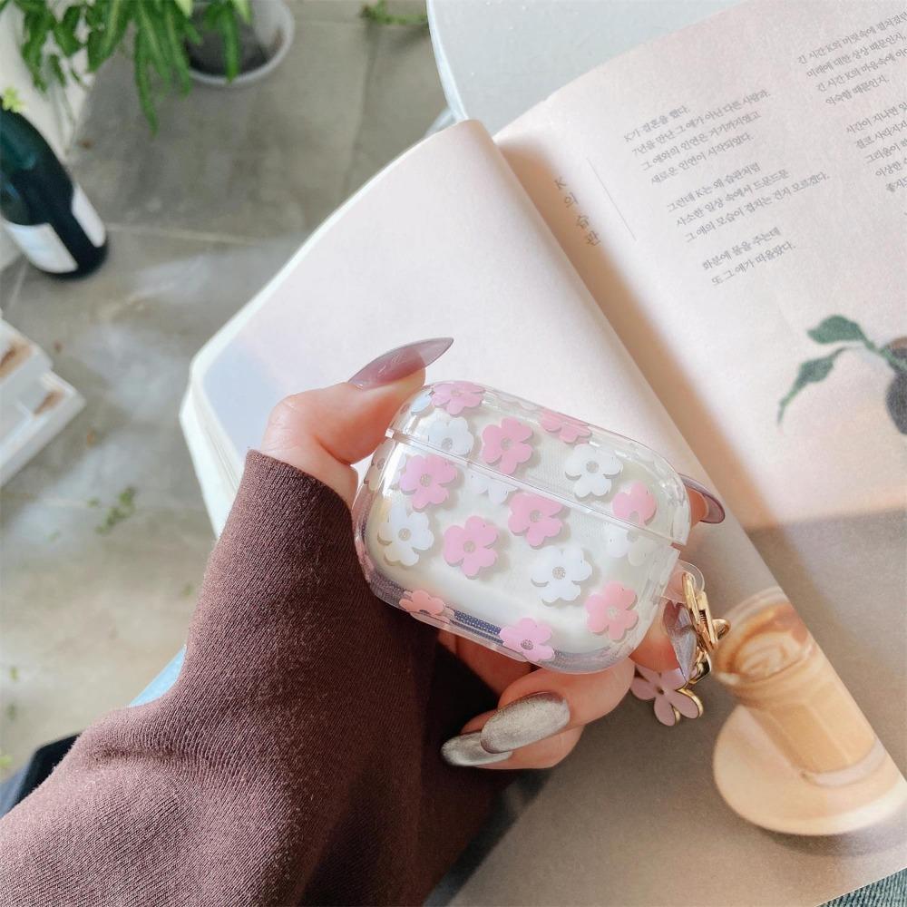New For Apple AirPods 2/3/Pro 2 Earphone Case Flowers Design Soft Shell For AirPods Pro2 Case Scratch Proof with Cherry Keychain