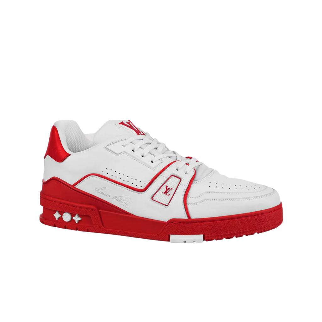 Louis Vuitton Lv Trainer Sneakers White Red
