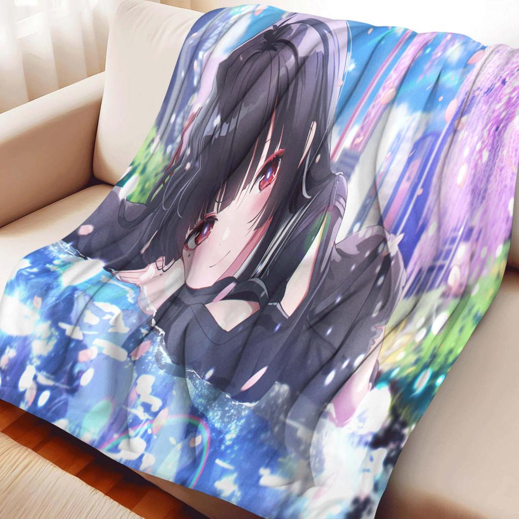 Cartoon Wuthering Waves Kuchiba Chisa Flannel Blanket Cover Warm Soft Anime Blanket Multifunctional Decor Home Universal Blanket