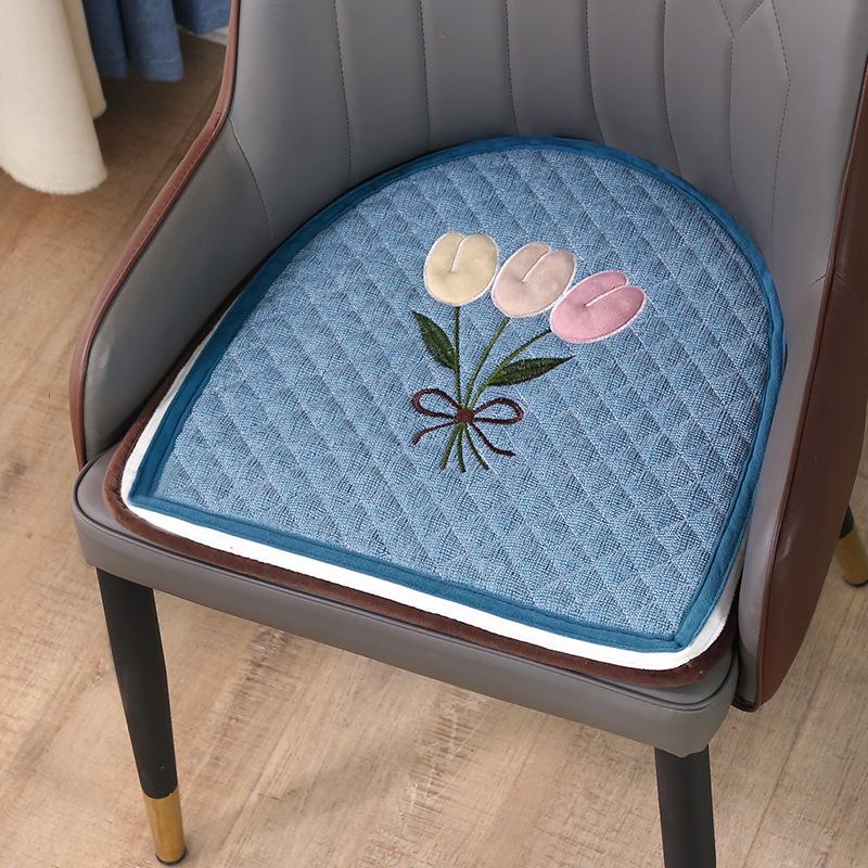 Four Seasons Horseshoe Dining Chair Cushion Stool Butt Cushion Cover Dining Chair Chair Cushion Four Seasons Universal Non-slip Seat Cushion