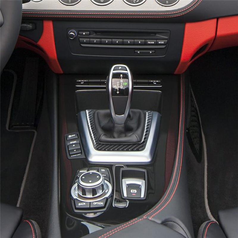 Car Interior Gear Shift Panel Decoration Protection Carbon Fiber Sticker For BMW Z4 E89 2009-2016 Car Styling Accessories