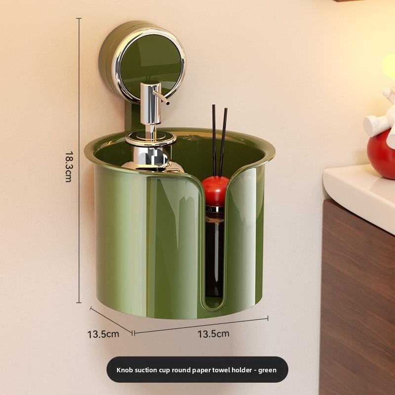 Plastic Suction Cup Toilet Paper Holder With Wall Mount For Bathroom Storage And Home Use