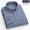 Men's Pure Cotton Long Sleeve Plaid Shirts - Comfortable Casual Brushed Fabric