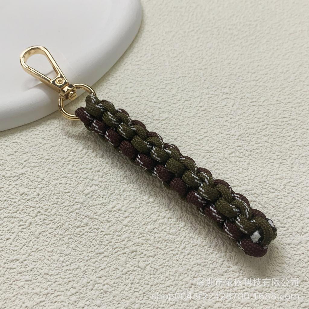 Miu family bag hanging cross-border explosive pure hand-woven pendant colorful fashionable unique shape braided rope car keychain