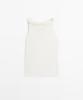 Masimodutti Ribbed Strapless Knit Top