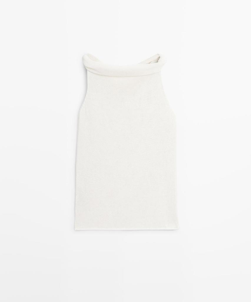 Masimodutti Ribbed Strapless Knit Top