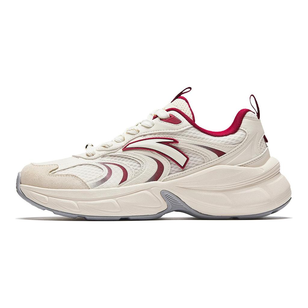 Anta Galaxy Slip Resistant Abrasion Resistant Low top Casual Shoes Men's White Red 912618839-1