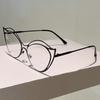 Hollowed Rim Cat Eye Glasses Women Stylish Blue Light Blocking Eyewear Trendy Luxury Brand Design Decor Optical Frames