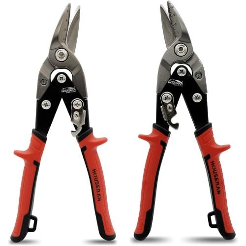 HOUSERAN All-Purpose Sheet Metal Scissors, CR-MO Metal Scissors, Heavy-Duty Metal Scissors for Cutting Metal, Demolition of Bulky Waste, Multipurpose