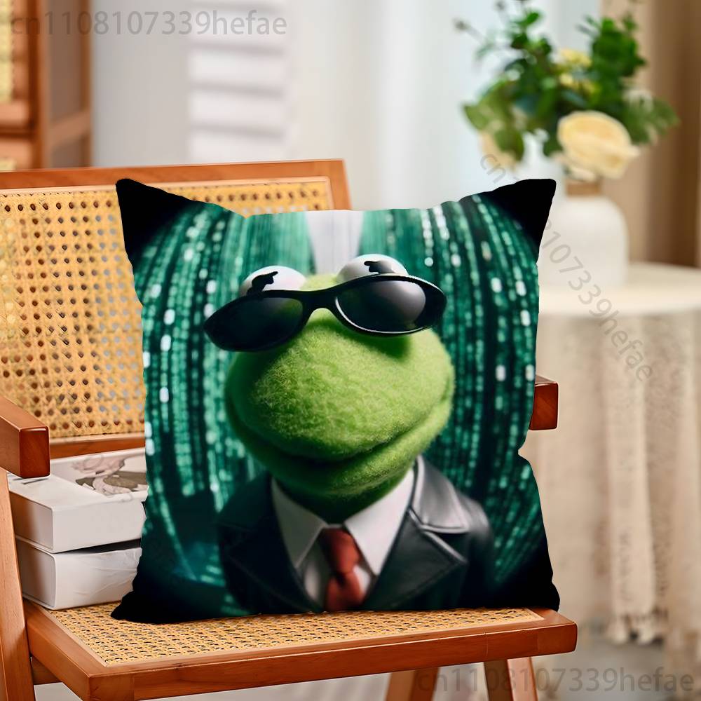 

KKermit The Frog Print Polyester Pillow Case for Valentine gift Home Sofa Cushion Cover Decoration Custom 30x30cm